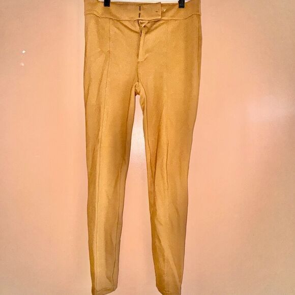 Anthropologie The Essential Slim Women's Brown Suede Pants Size 4 - Picture 6 of 8